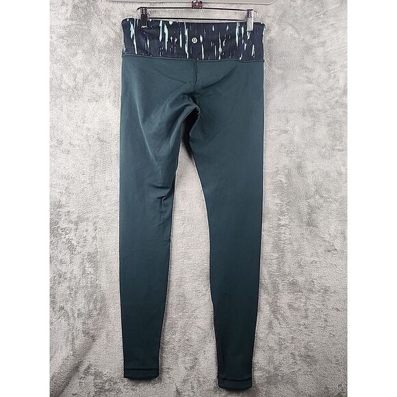 Lululemon Womens Green Elastic Waist High Rise Compression Legging Pants Size 8 - Picture 2 of 8